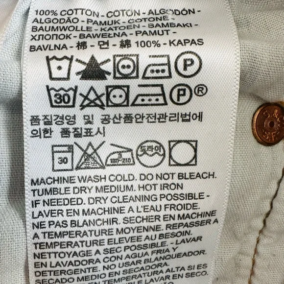 Levi’s 501 light wash Cutoff Jean Shorts denim 100% cotton Distressed - Picture 7 of 9